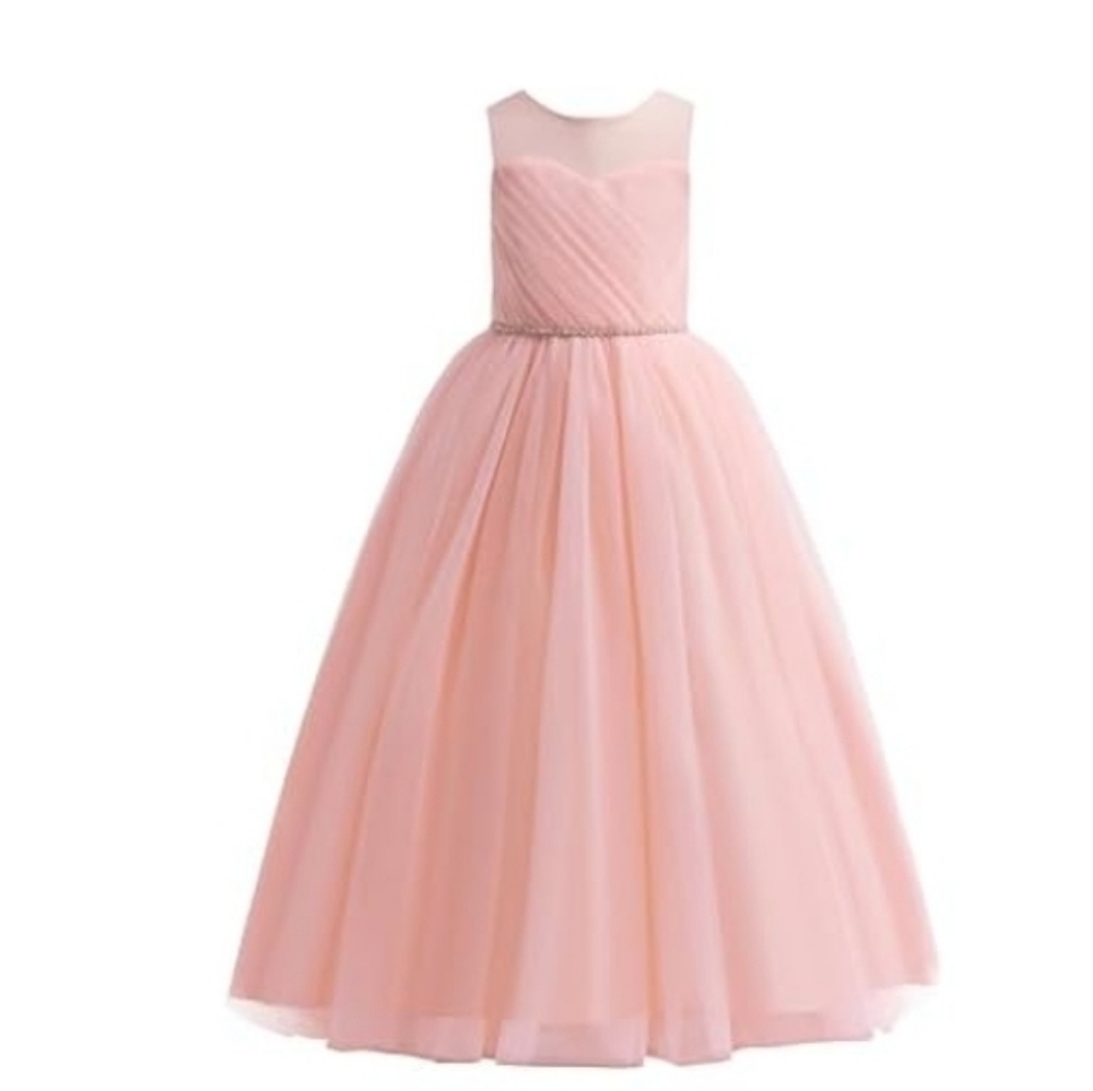 Glamulice Gold Tulle Flower Girl Wedding Dress Princess Ball Gown for Birthday